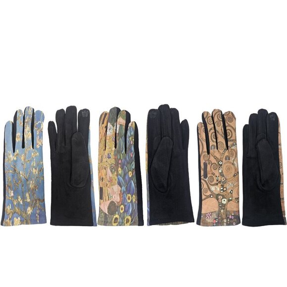 Women Winter Fall Gloves, Touchscreen Warm Art Print Outdoor Fashion 3-Pack NWT - Picture 1 of 2
